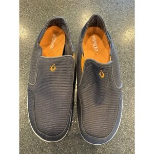 Olukai Nohea Mesh‎ Sneakers Men's 9.5 Gray Slip-On Loafers Collapsible Heels EUC